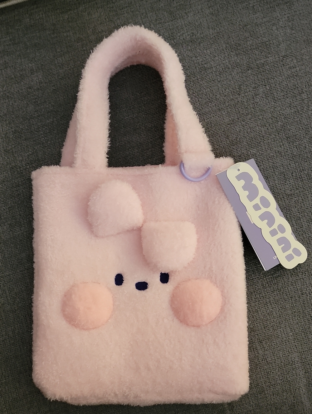 BTS BT21 minini Tote bag COOKY Bangtan Boys LINE FRIENDS pink official Plush Bag
